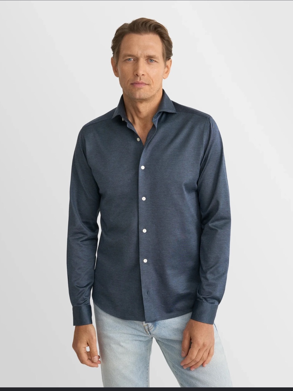 Eton Men's Long-Sleeve Dress Shirt in Deep Blue